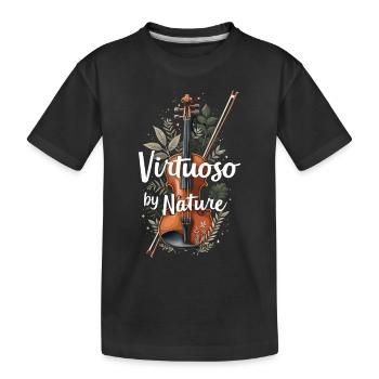 Violinisten Streichinstrumentenmusiker Klassik - Kinder Premium Bio T-Shirt - Schwarz - Vorne