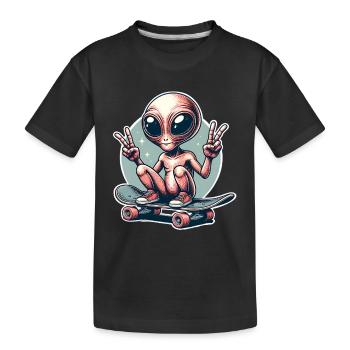 Alien Skateboard Skater Skate - T-shirt bio Premium Enfant - noir - Devant