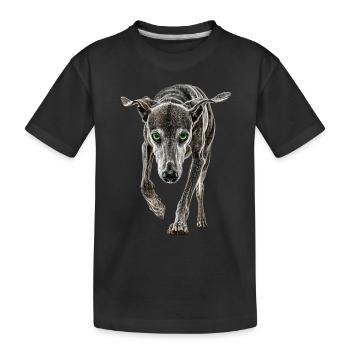 Windhund - Kinder Premium Bio T-Shirt - Schwarz - Vorne