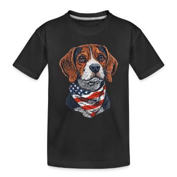 Beagle - Kinder Premium Bio T-Shirt - Schwarz - Vorne