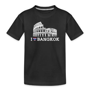I Love Bangkok Heart Flag Cooles Bangkok Kolosseum - Kinder Premium Bio T-Shirt - Schwarz - Vorne