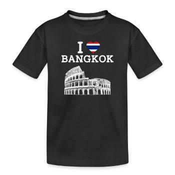 I Love Bangkok Cool Tourism Thailand Lover Flag - Kids' Premium Organic T-Shirt - black - Front
