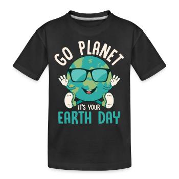 Go Planet It's Your Earth Day Environmental Planet - Kinder Premium Bio T-Shirt - Schwarz - Vorne