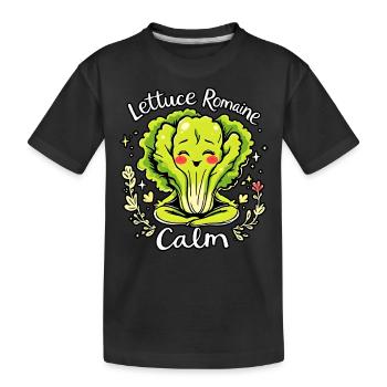 Laitue romaine Calm – Funny Salad Yoga - T-shirt bio Premium Enfant - noir - Devant
