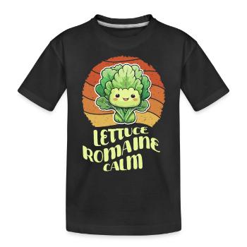 Laitue romaine calme – Salade amusante - T-shirt bio Premium Enfant - noir - Devant