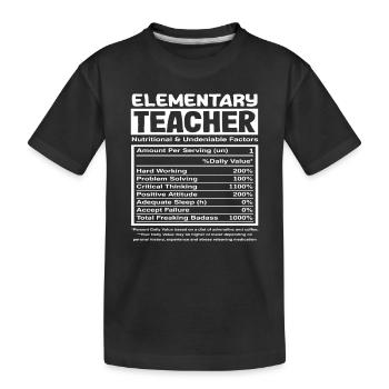 Grundschullehrer - Unbestreitbare Faktoren Der - Kinder Premium Bio T-Shirt - Schwarz - Vorne