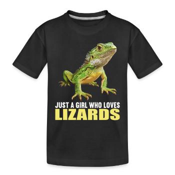 Eidechsen Eidechse - Kinder Premium Bio T-Shirt - Schwarz - Vorne
