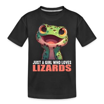 Eidechsen Eidechse - Kinder Premium Bio T-Shirt - Schwarz - Vorne