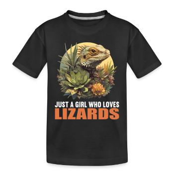 Eidechsen Eidechse - Kinder Premium Bio T-Shirt - Schwarz - Vorne