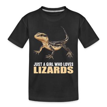 Eidechsen Eidechse - Kinder Premium Bio T-Shirt - Schwarz - Vorne