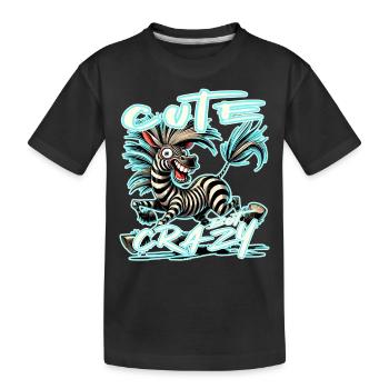 Mignon mais fou zèbre style bande dessinée Motif drôle - T-shirt bio Premium Enfant - noir - Devant