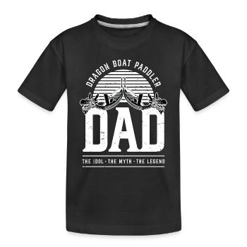 Pagayeur de bateau-dragon Papa L’Idole Adore Pagayer - T-shirt bio Premium Enfant - noir - Devant