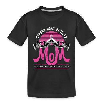 Pagayeur de bateau-dragon Maman L’idole aime les courses de bateaux - T-shirt bio Premium Enfant - noir - Devant