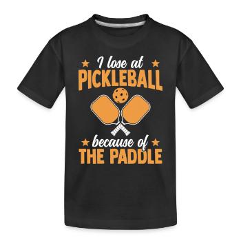 Je perds au pickleball à cause de la raquette - T-shirt bio Premium Enfant - noir - Devant