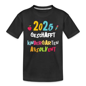Adieu Maternelle 2025 Cadeau Fille Garçons - T-shirt bio Premium Enfant - noir - Devant