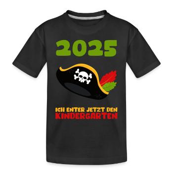 Kindergarten 2025 Children Gift Kita 2025 Decoration - Kids' Premium Organic T-Shirt - black - Front