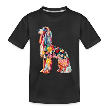 Afghanischer Windhund - Kinder Premium Bio T-Shirt - Schwarz - Vorne