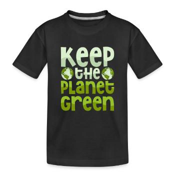 Garder la planète verte Journée de la Terre Planète - T-shirt bio Premium Enfant - noir - Devant
