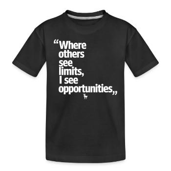Widder Sternzeichen: Wo Andere Grenzen Sehen, Sehe - Kinder Premium Bio T-Shirt - Schwarz - Vorne