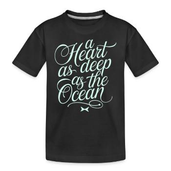 Fische Sternzeichen: Ein Herz So Tief Wie Der - Kinder Premium Bio T-Shirt - Schwarz - Vorne