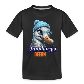 Hamburg Hamburger Deern North German Seagull Beanie - Kids' Premium Organic T-Shirt - black - Front