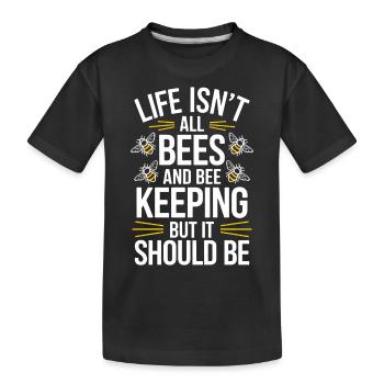 Beekeeper Saying Beekeeping Bee Funny Beekeeper Gift - Kids' Premium Organic T-Shirt - black - Front