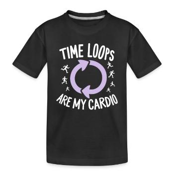Passionné de voyage dans le temps qui s’intéresse à - T-shirt bio Premium Enfant - noir - Devant