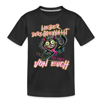 Crazy cat Better crazy than one of - Kids' Premium Organic T-Shirt - black - Front