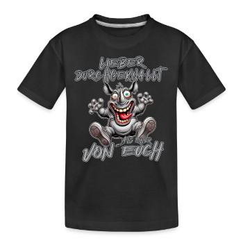 Rhino Better crazy than one of you - Kids' Premium Organic T-Shirt - black - Front