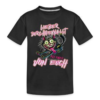Cat Better crazy than one of you - Kids' Premium Organic T-Shirt - black - Front