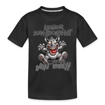 Rhino Better crazy than one of you - Kids' Premium Organic T-Shirt - black - Front