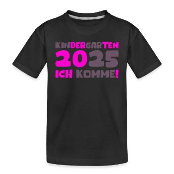 Kindergarten 2025 Kinder Geschenk Kita 2025 Deko - Kinder Premium Bio T-Shirt - Schwarz - Vorne