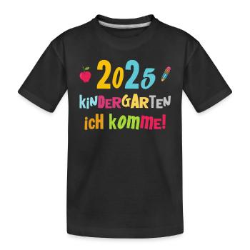 Kindergarten 2025 Children Gift Kita 2025 Decoration - Kids' Premium Organic T-Shirt - black - Front