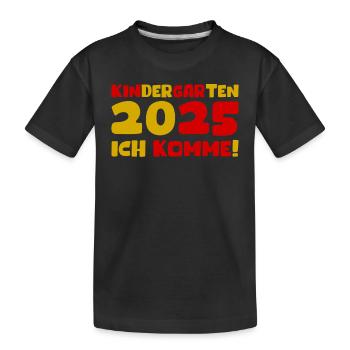 Kindergarten 2025 Kinder Geschenk Kita 2025 Deko - Kinder Premium Bio T-Shirt - Schwarz - Vorne