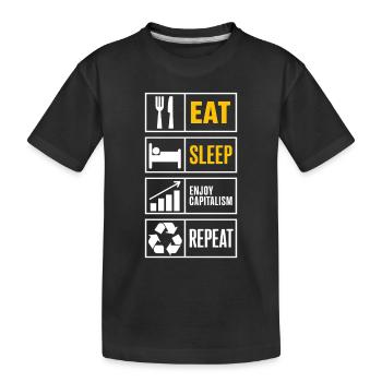Kapitalismus genießen Aktien Sprüche - Kinder Premium Bio T-Shirt - Schwarz - Vorne