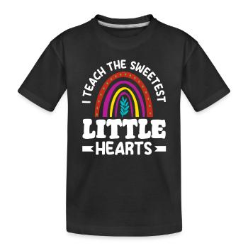Institutrice j’enseigne la plus douce - T-shirt bio Premium Enfant - noir - Devant