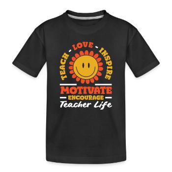Grundschullehrerin Unterrichten Liebe Inspirieren - Kinder Premium Bio T-Shirt - Schwarz - Vorne