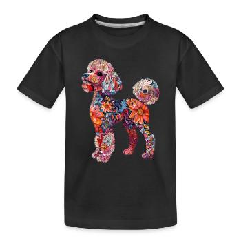 Pudel - Kinder Premium Bio T-Shirt - Schwarz - Vorne