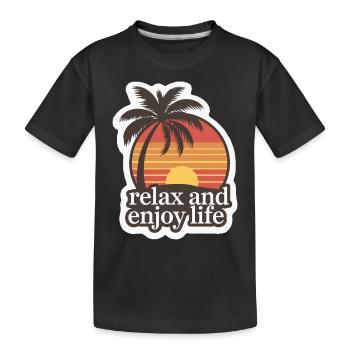 PLAGE, PALMIERS - T-shirt bio Premium Enfant - noir - Devant