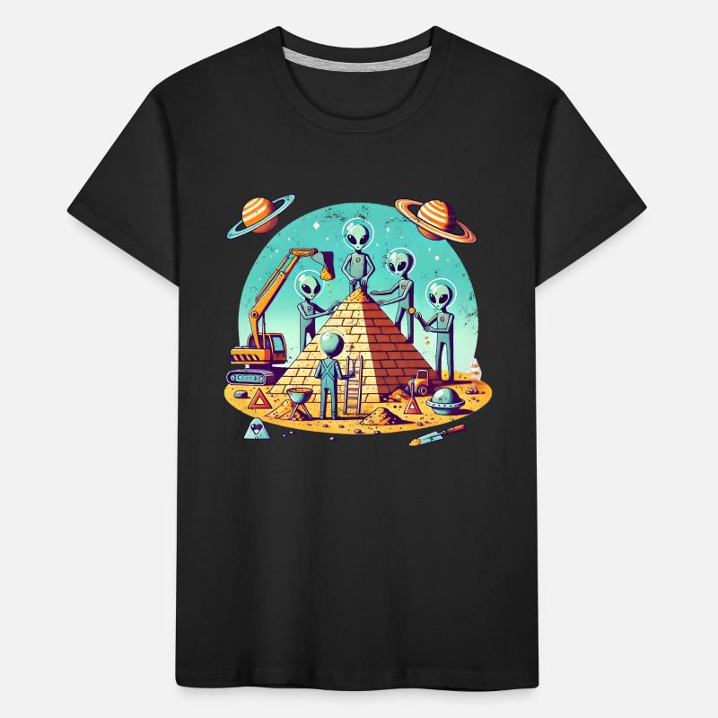 Les extraterrestres construisent une pyramide T-shirt bio Premium Enfant