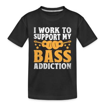 Je travaille pour soutenir mon addiction à la basse Bassiste - T-shirt bio Premium Enfant - noir - Devant