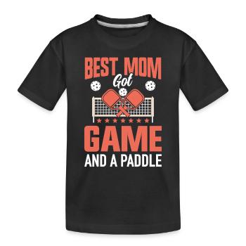 Pickleball Mom Paddleball Mom Paddle Game - Kids' Premium Organic T-Shirt - black - Front