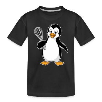 Pingouin joyeux avec fouet pour - T-shirt bio Premium Enfant - noir - Devant