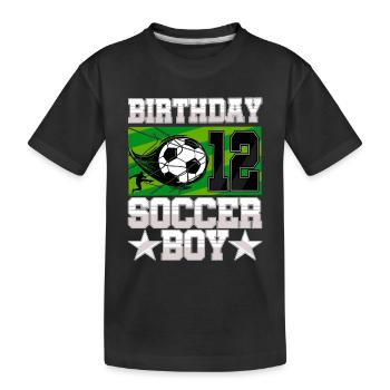 12th birthday Boy Soccer 12 Years Old Gifts - Kids' Premium Organic T-Shirt - black - Front