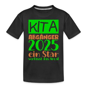 Abschied Kindergarten 2025 Geschenk Mädchen Jungen - Kinder Premium Bio T-Shirt - Schwarz - Vorne