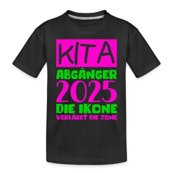 Abschied Kindergarten 2025 Geschenk Mädchen Jungen - Kinder Premium Bio T-Shirt - Schwarz - Vorne