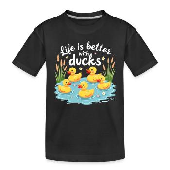 Farm animal duck enthusiasts backyard ducks - Kids' Premium Organic T-Shirt - black - Front