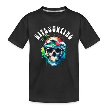 Kitesurfen Kitesurfer Kiteboard - Kinder Premium Bio T-Shirt - Schwarz - Vorne