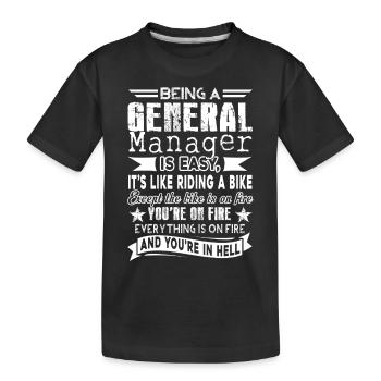 General Manager General Manager Is Easy - Kids' Premium Organic T-Shirt - black - Front