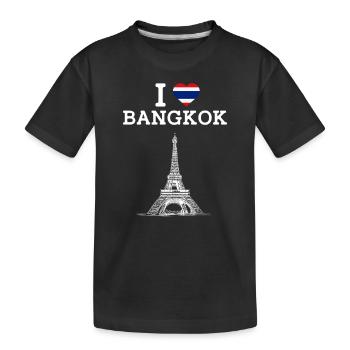 J’aime Bangkok Heart Flag Thailand Tower Lover - T-shirt bio Premium Enfant - noir - Devant